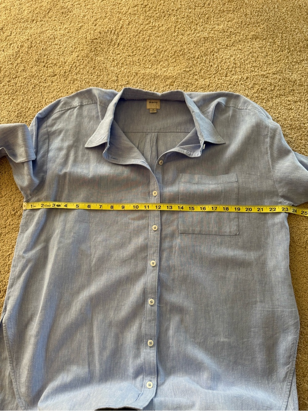 Anthropologie Maeve Linen Buttondown Shirt in Powder Periwinkle - size M - Picture 11 of 13